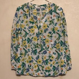 Floral/Parrot Tunic Top